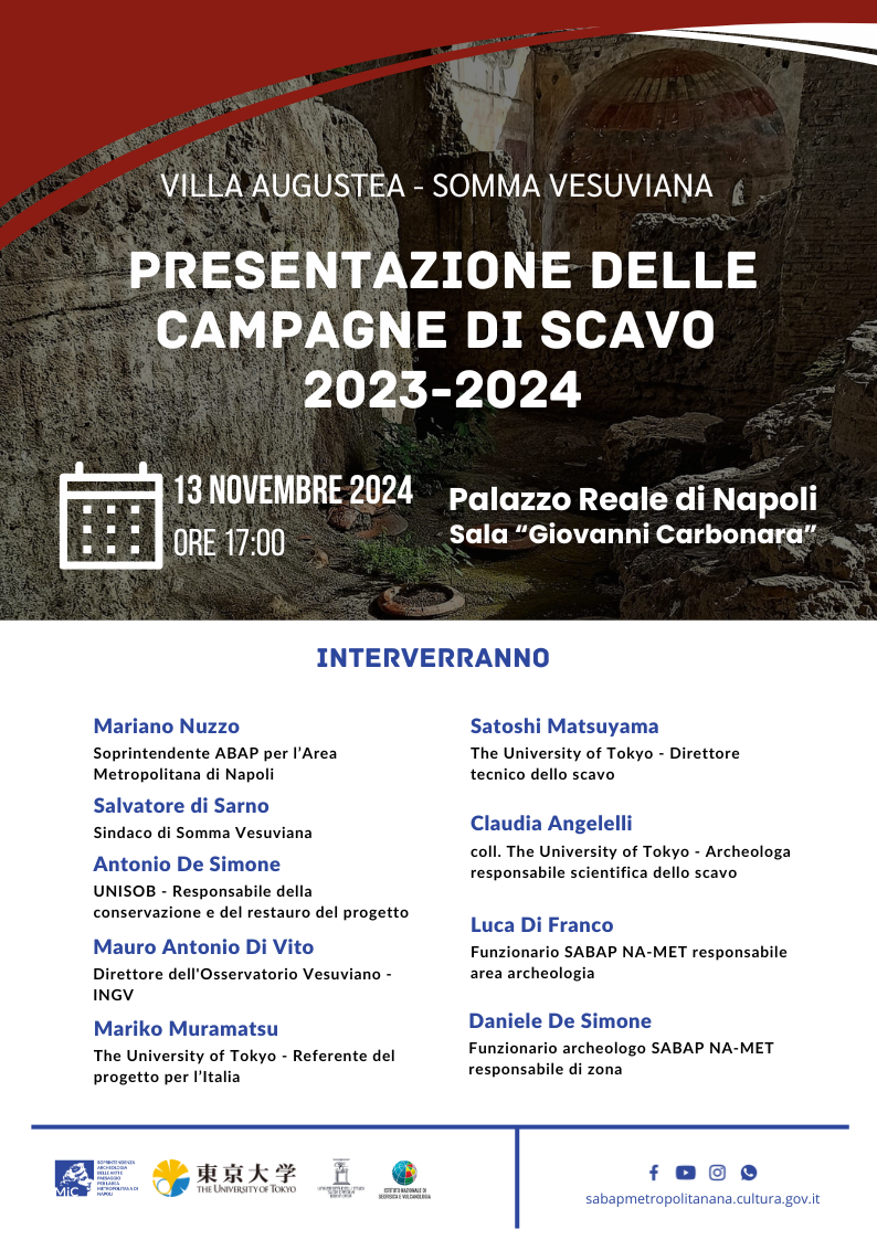 Presentazione delle campagne di scavo 2023-2024 della Villa Augustea di Somma Vesuviana