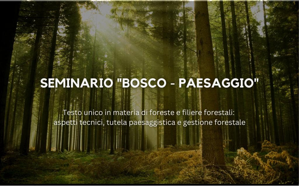 “Bosco Paesaggio” – Testo unico in materia di foreste e filiere forestali: aspetti tecnici, tutela paesaggistica e gestione forestale